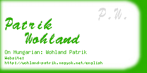 patrik wohland business card